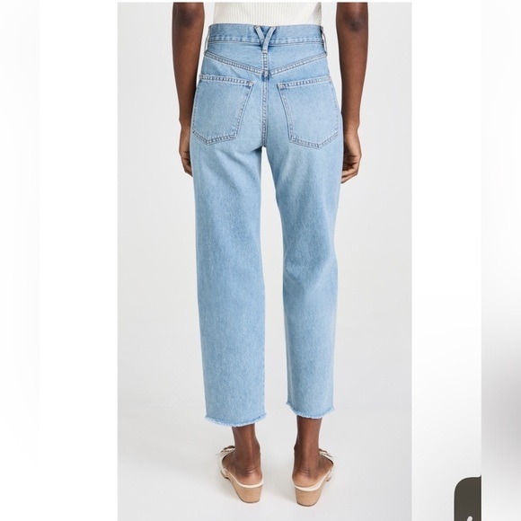 NEW Veronica Beard Blake Crop Classic Ripped High Waist Straight Leg Jeans sz 26 - Picture 3 of 8